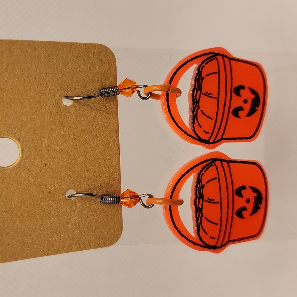 Pumpkin (McDonald's) Truck or Treat Bucket Earrings